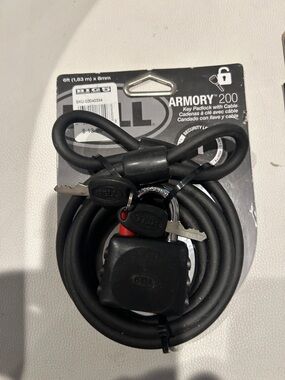 Armory 200 Black Keyed Padlock with Cable